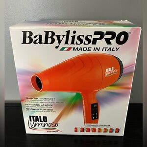 NWB BABYLYSS PRO ITALO LUMINOSO HAIR BLOW DRYER w 8 CUSTOM FILTERS Made In Italy